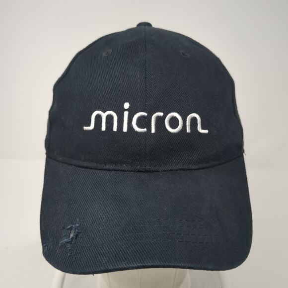 Micron Slideback Baseball Cap Black One Size Adjustable Promoshop Cotton - Picture 2 of 9